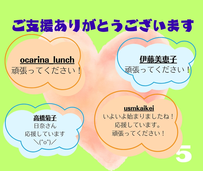 ご支援ありがとうございます！（その５）