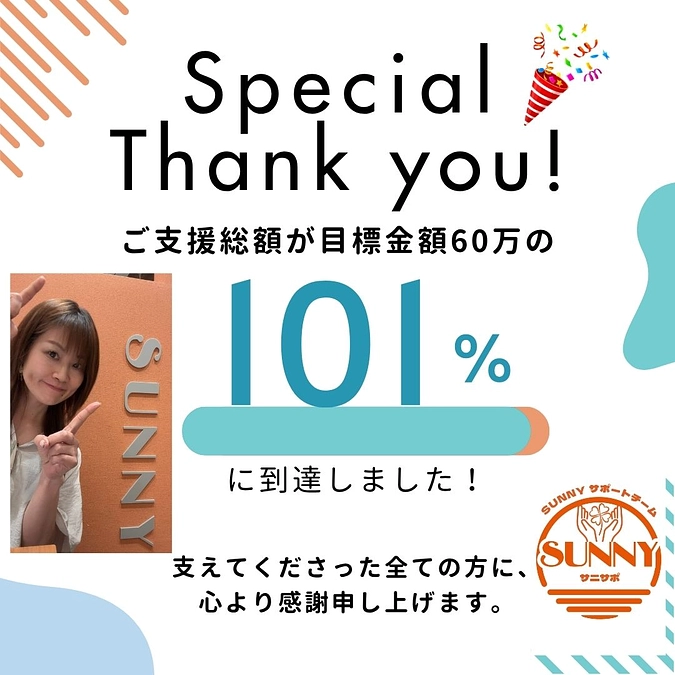 目標金額達成のご報告＆感謝☆