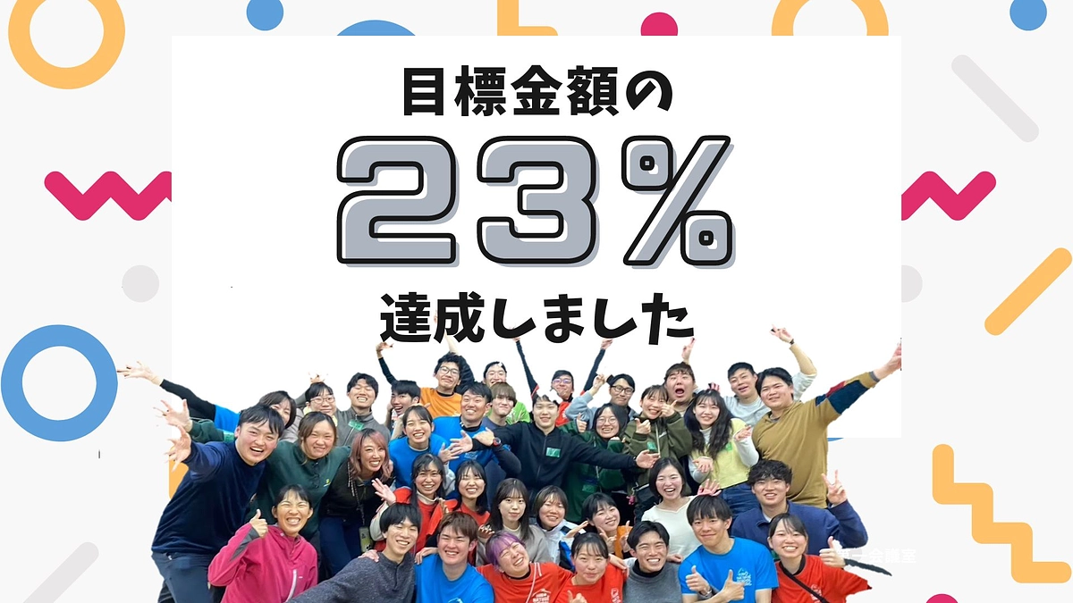 ご支援ありがとうございます！２３％を達成しました！