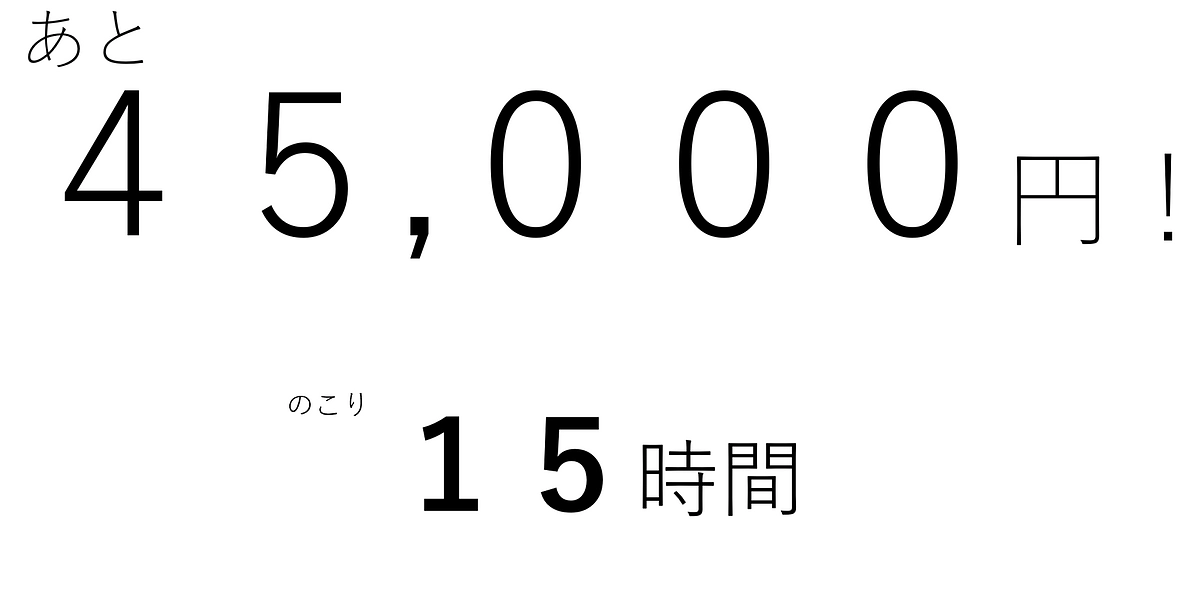 "最後のお願い！！"あと4.5万円！！！