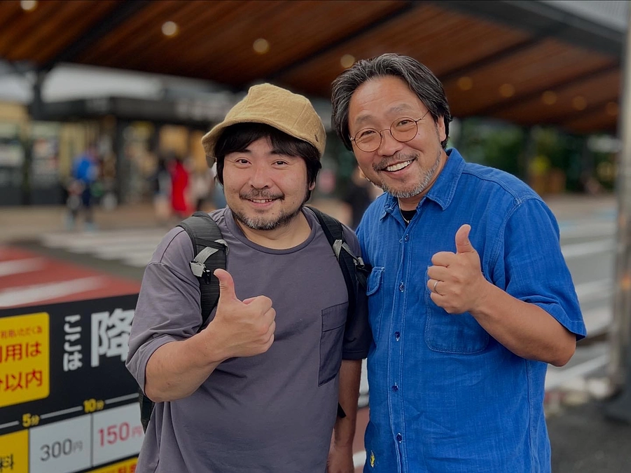 ご支援いただいたフィールドに元くるりのドラマー森信行さんが来てくれました。