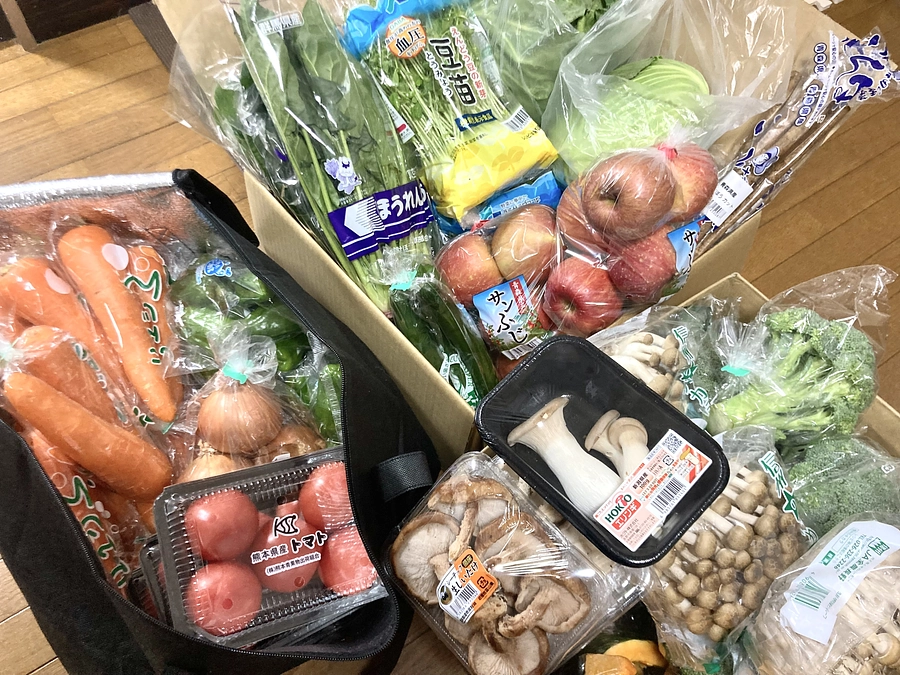 二次避難されみなし住宅の方に生野菜配布