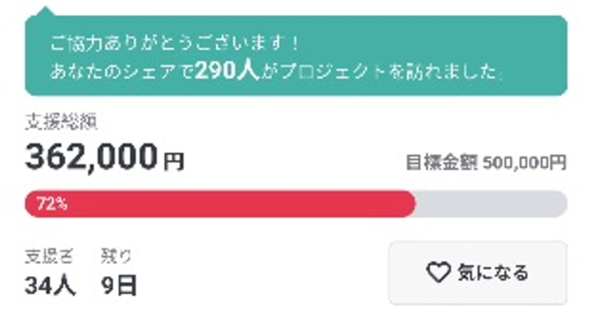ついに70%達成！！34名のかたから…