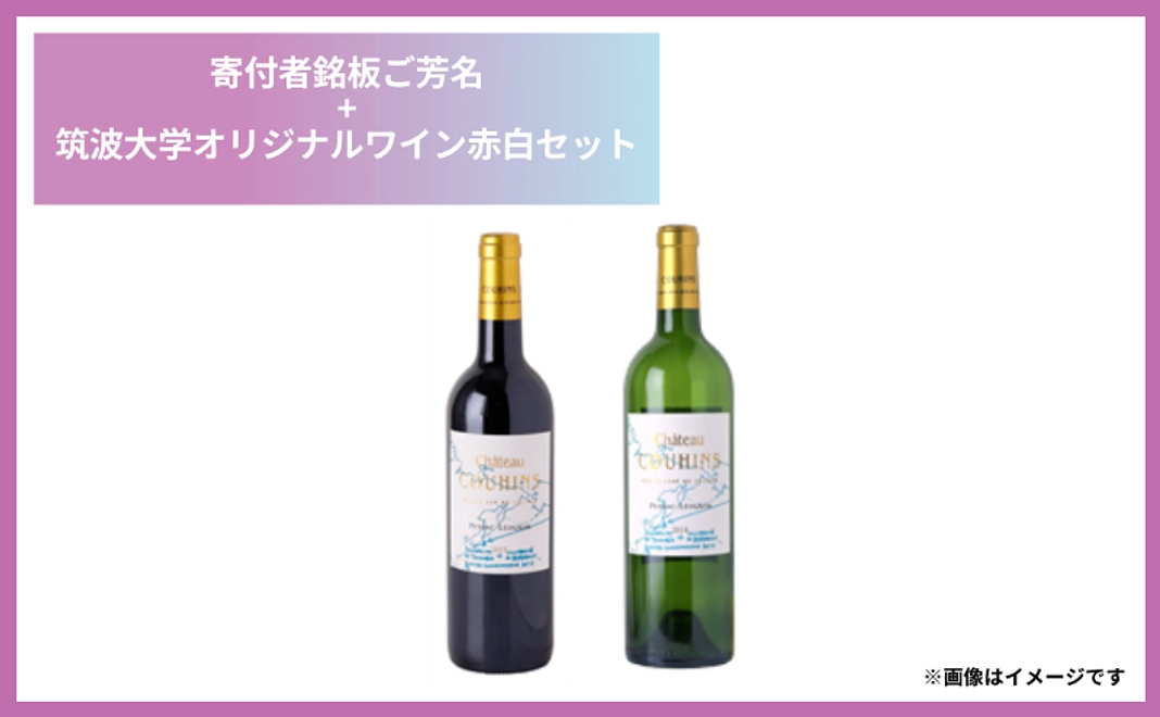 ご芳名+筑波大学オリジナルワイン赤白セット｜500,000円コース