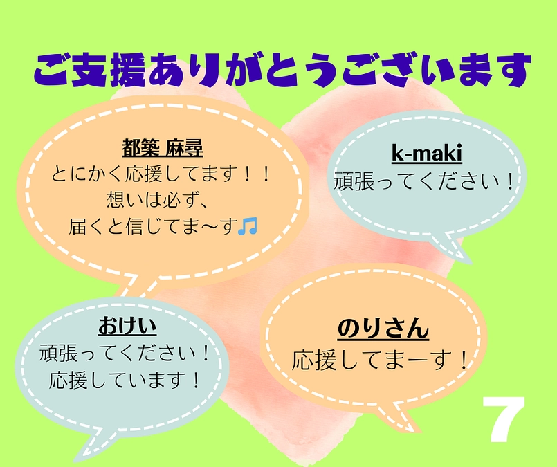 ご支援ありがとうございます！（その７）