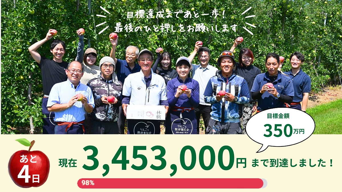 【あと4日！】信州りんごを未来へ！温暖化対策につながるリターンを再紹介！