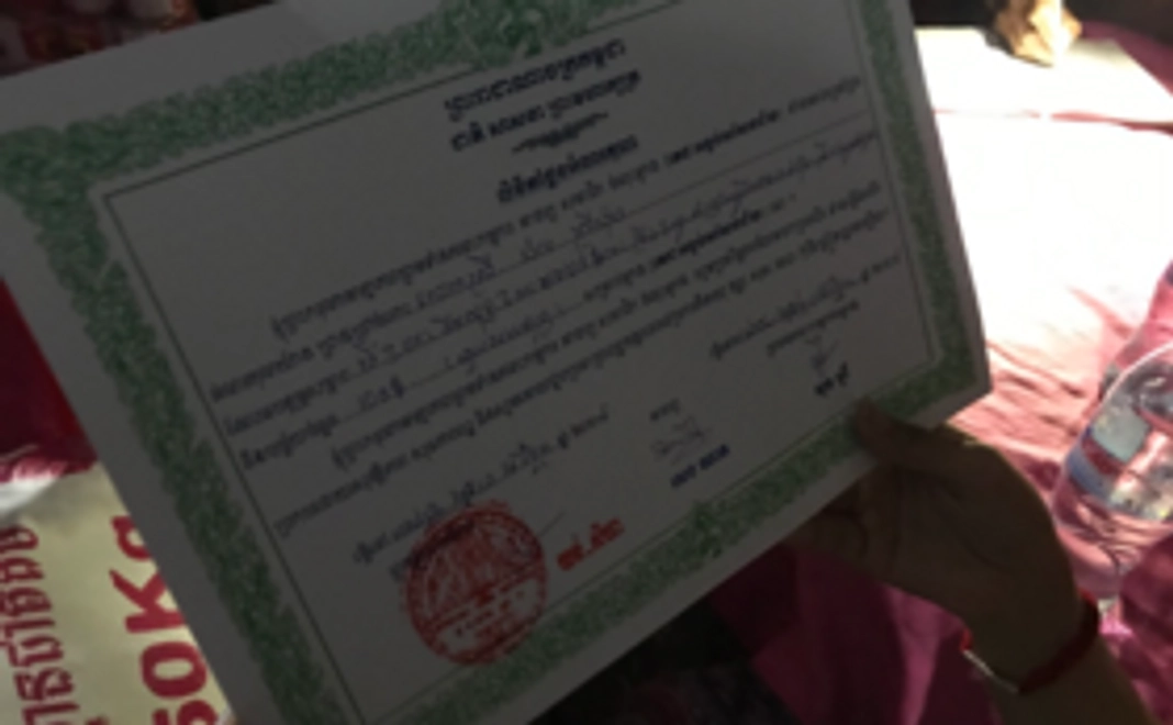 初期プロジェクトメンバー＆村民からの感謝状（メールにて送付）