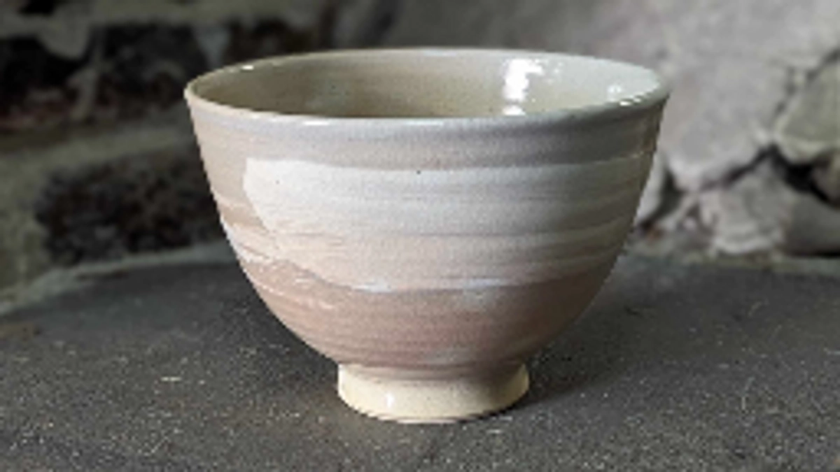 【朝日焼窯作・刷毛目茶碗】