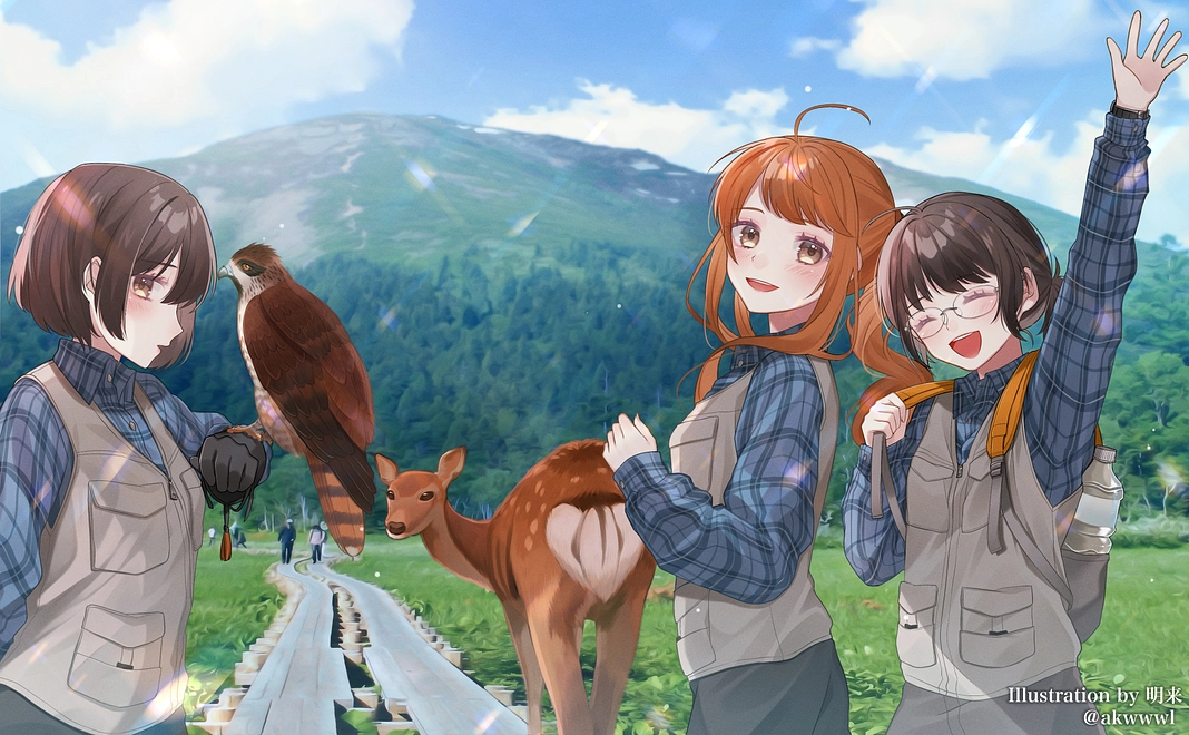 至仏山（2,228m）コース（至仏山の絵葉書１枚＋トレッキングガイドマップ２種＋お礼状）