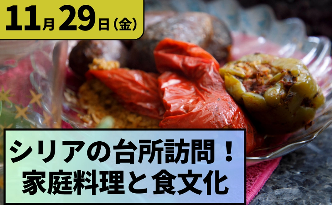 【限定6名】11/29（金）シリア・オンラインツアー 【シリアの台所訪問！家庭料理と食文化】