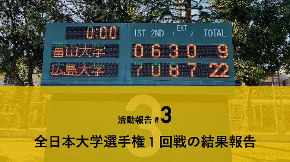 【試合結果報告】全日本大学選手権 1 回戦 に勝利しました