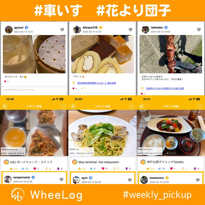 【WheeLog!アプリ投稿の紹介②】weekly_pickup　テーマ：花より団子