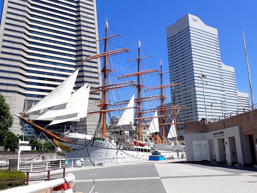 ７月１６日　帆船日本丸が帆を広げました！