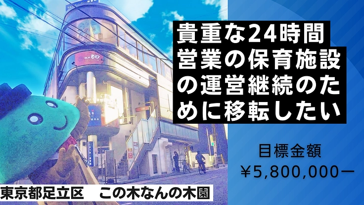 貴重な24時間営業の保育施設の運営継続のために移転をしたい。