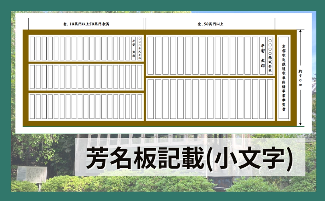 芳名板 記載（小文字）