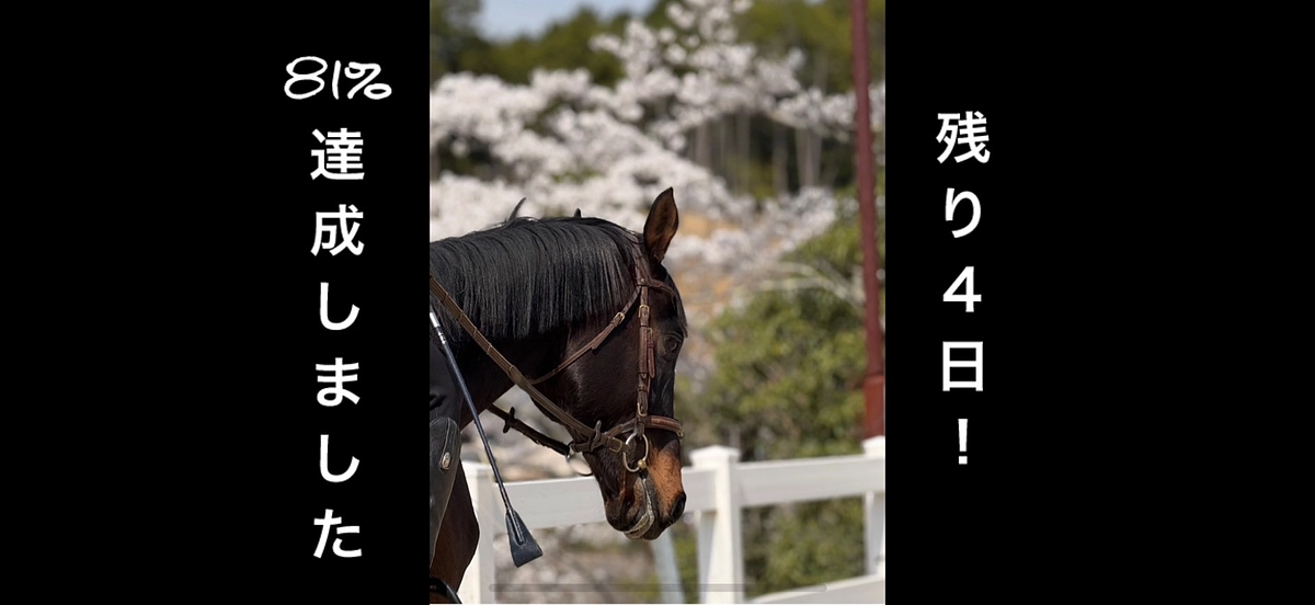 【残り４日！】８１％達成しました！
