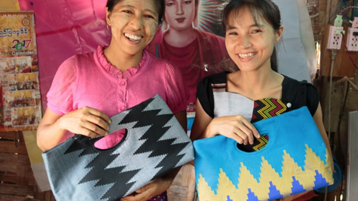 135以上のミャンマー民族の布でバッグをつくるモリンガに工房を!