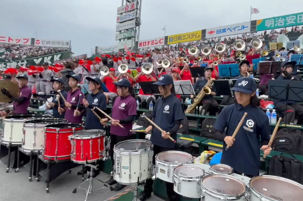 京都外大西高等学校吹奏楽部と奈良学園大学マーチングバンド部の皆さま！ありがとうございました