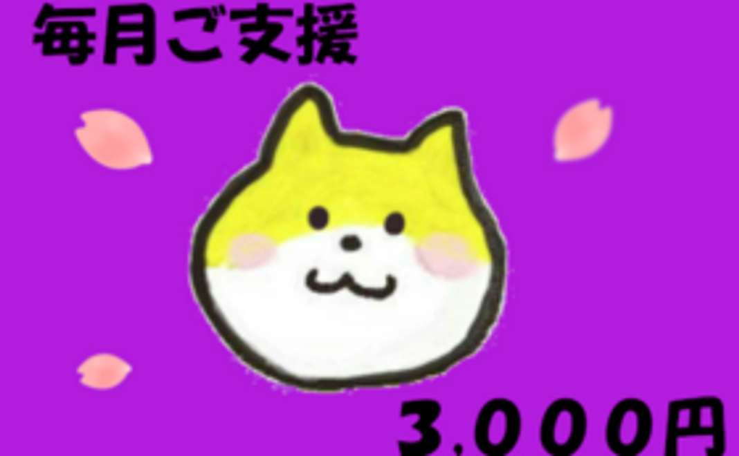 毎月ご支援3000円コース