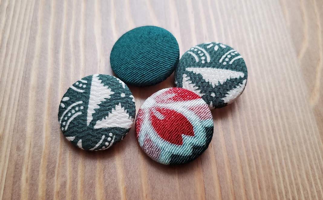 絞りくるみボタン付きThank you card