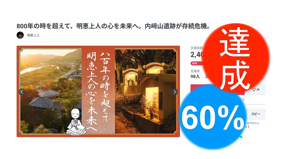 クラウドファンディング挑戦中　60％達成――残り4週間！