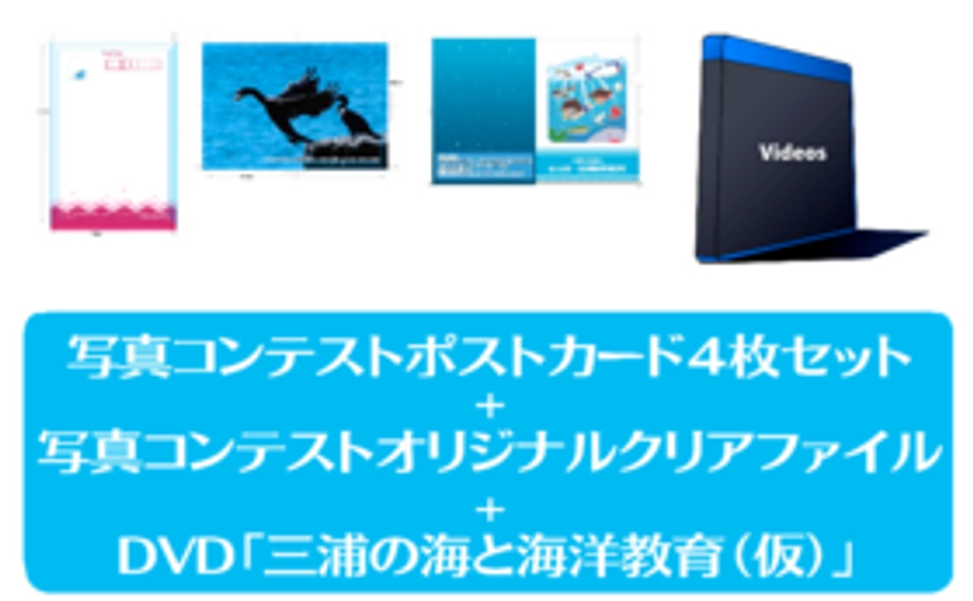ポストカード4枚+クリアファイル＋DVD「三浦の海と海洋教育（仮）」セット