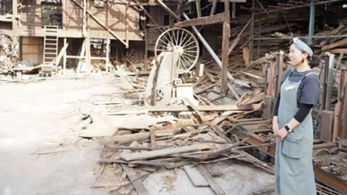 山川製材所解体の様子ををチラ見