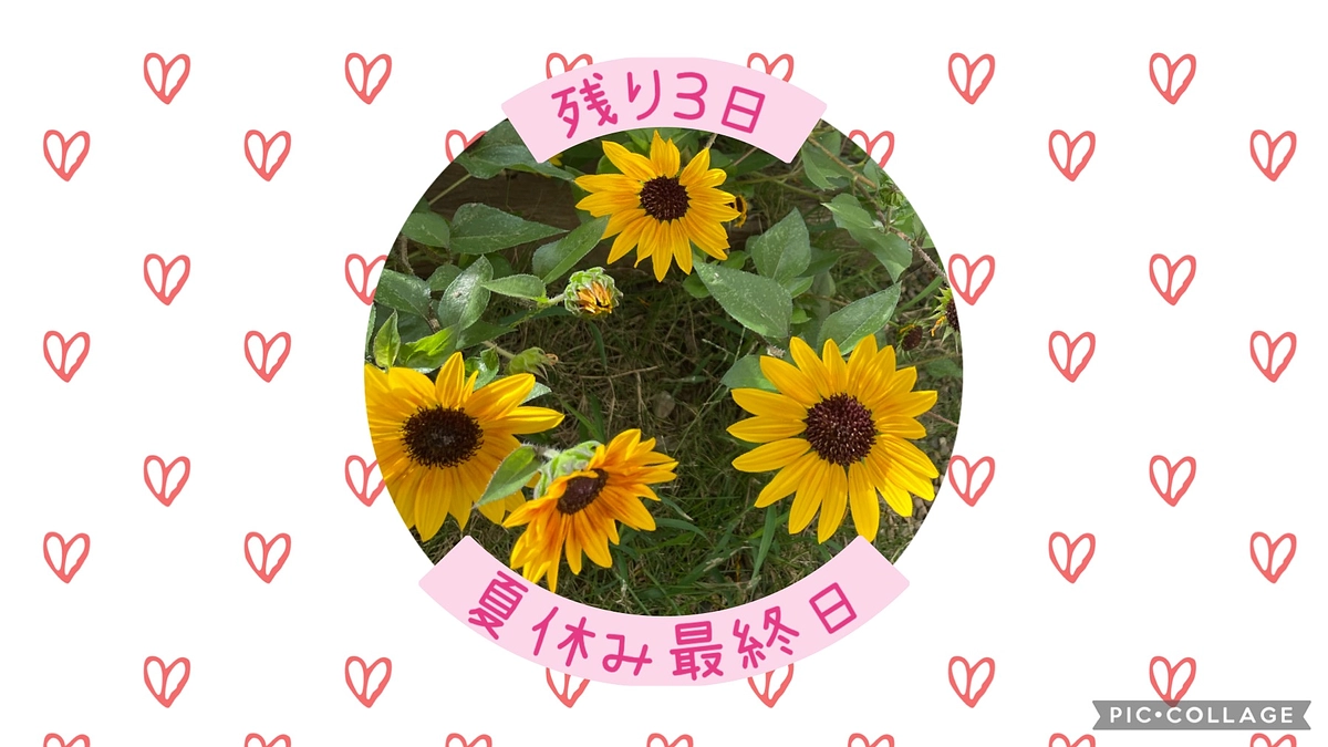 「残り3日！」夏休みも最終日(^^)