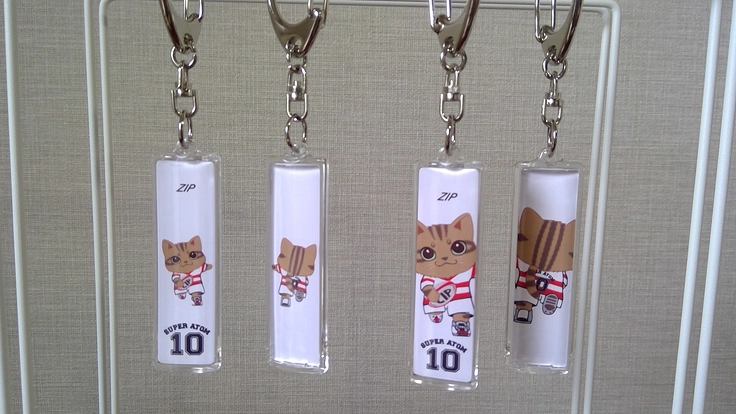 スーパーアトムのスポーツ応援グッズ（ラグビーキーホルダー）製作