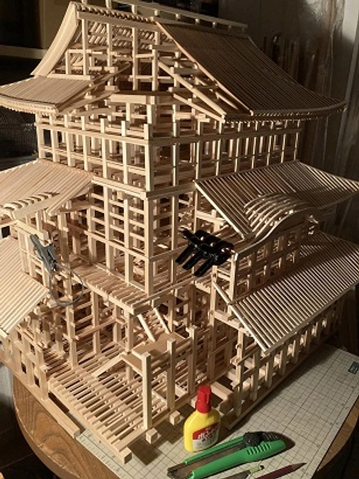 中央工学校から江戸城天守軸組模型の進捗報告をいただきました。