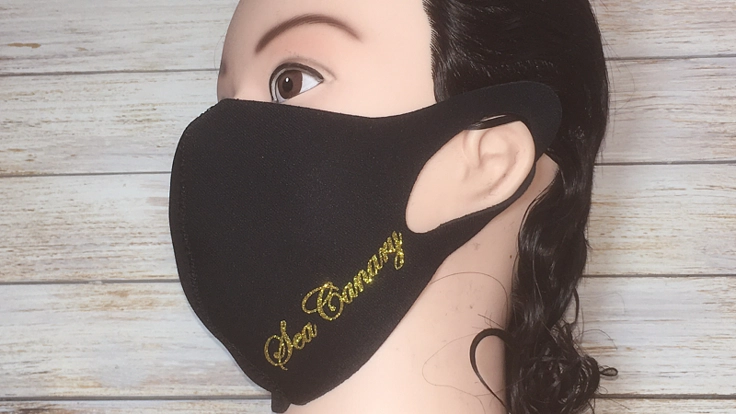 ウェットスーツ生地で作る、ネーム入りマスク