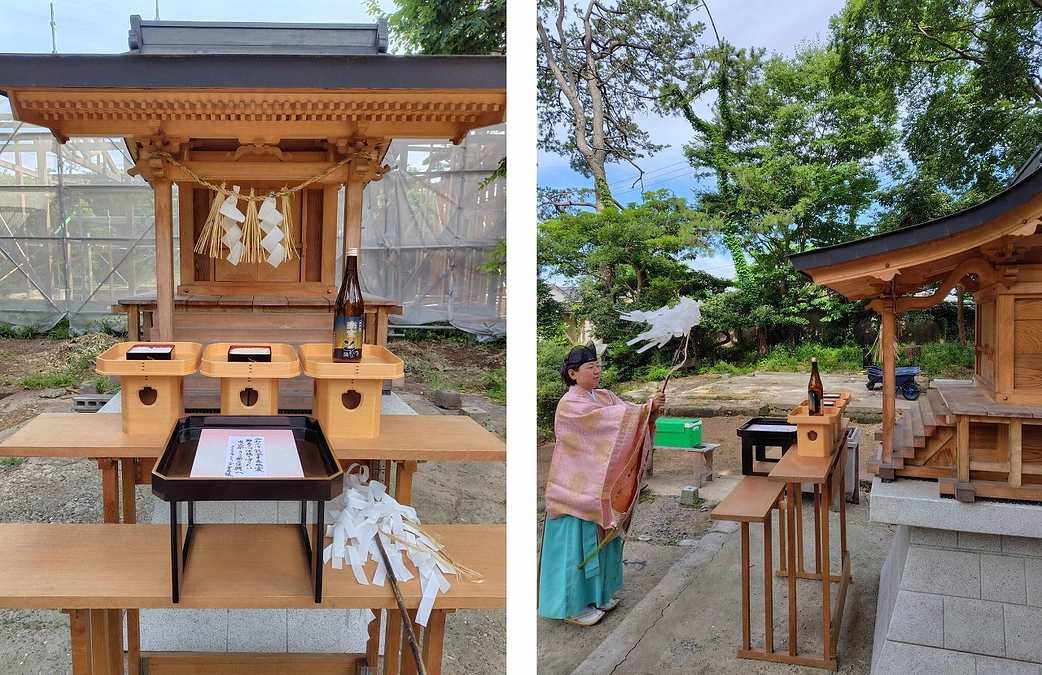 寄付者の御芳名を神前にて御祓いし仮本殿に奉納、ホームページにも掲載いたしました。