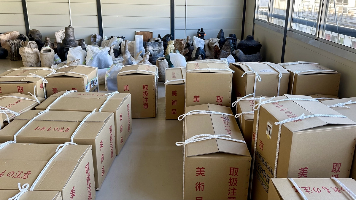 千葉盲学校作品群の移動作業