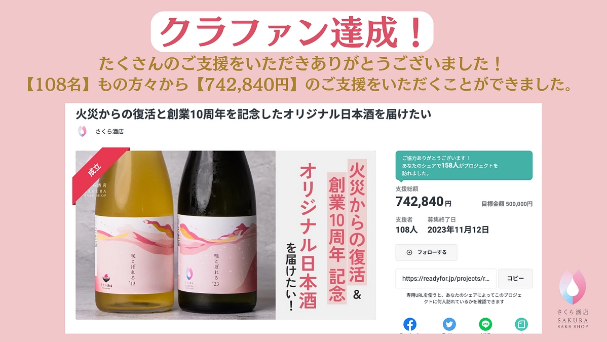 プロジェクト成功の御礼とリターンの配送について