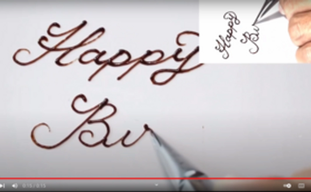 【チョコペン技術向上（初級編）】HappyBirthdayの描き方動画講座+ドリル+オンラインコースご招待のセット