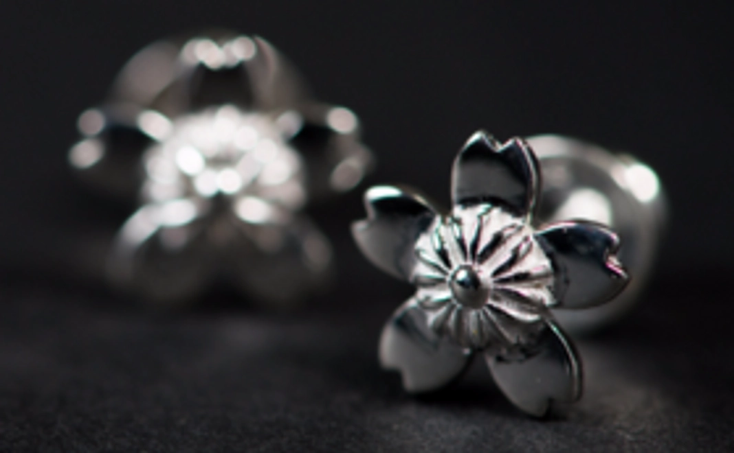 桜の「シルバー」ピアスをお送りします！　＋　購入割引券