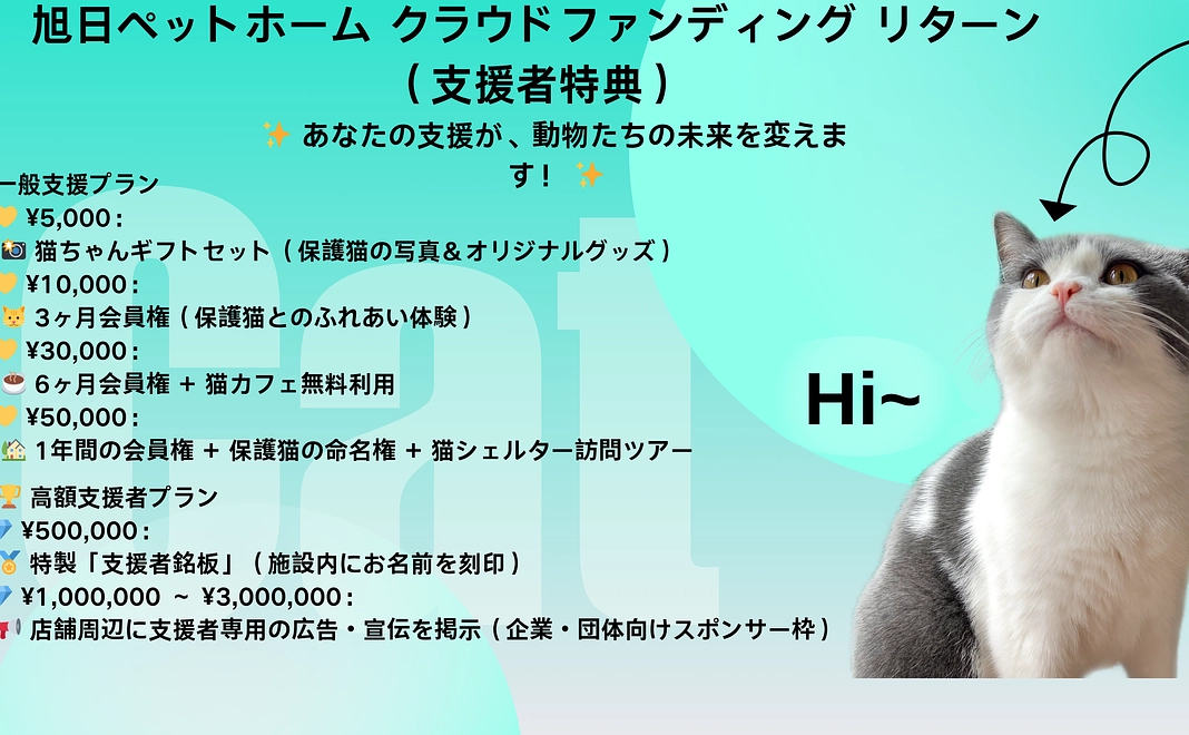 旭日ペットホーム限定！救助猫オリジナルグッズセット  リターン