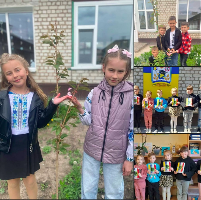 ジトーミル州の小学校から教育支援、そして桜の植樹支援の報告が届きました