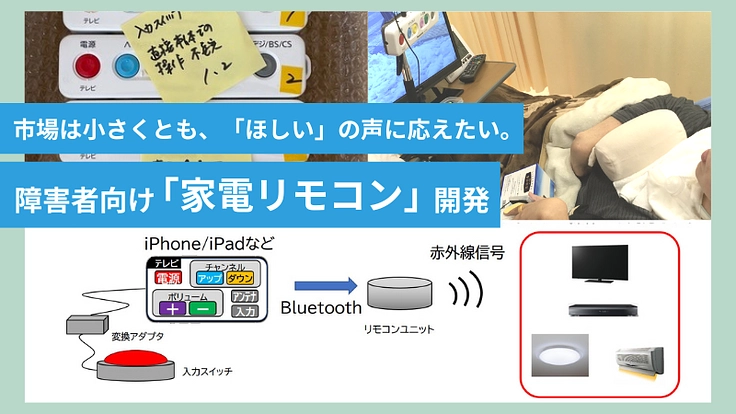 手の不自由な方が家電を操作できる、新しい「リモコン」を提供したい！