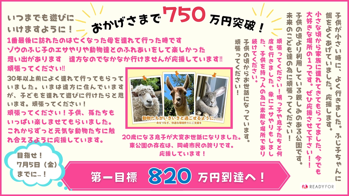 【活動報告㊹】750万円突破！！動物たちの住環境改善に向けて7月5日までに第一目標達成を目指して！