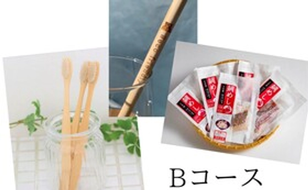 Bコース(竹ストロー1本・竹歯ブラシ1本・坂田水産:鯛めし)