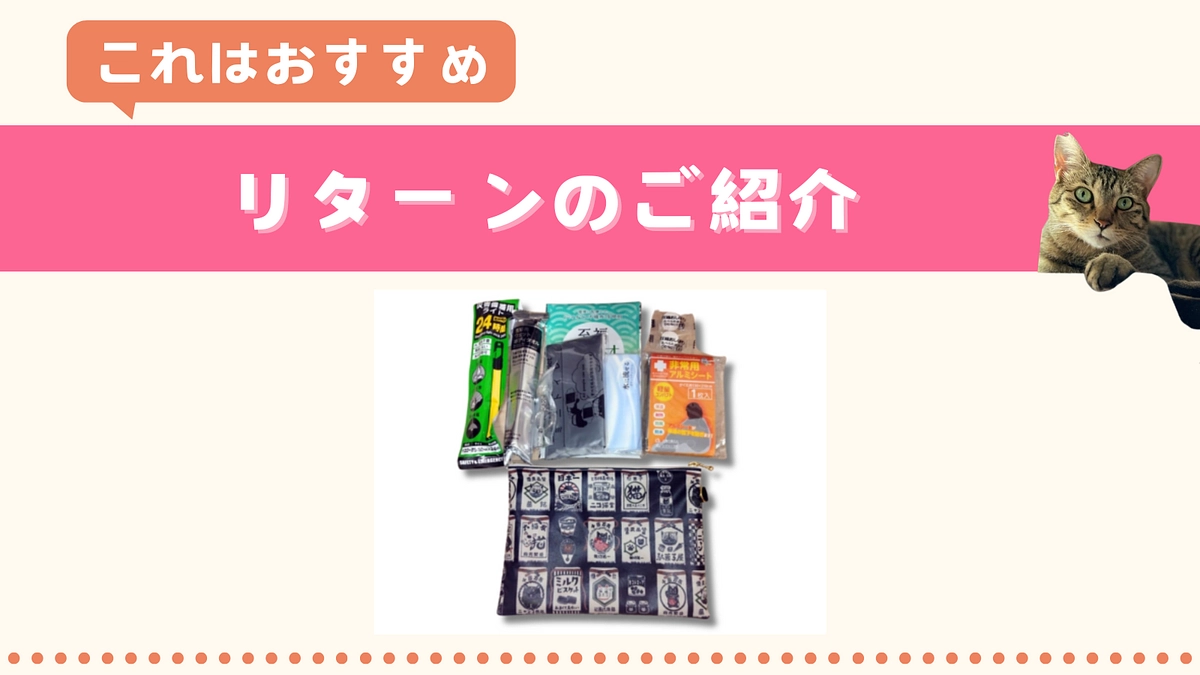 おすすめリターンのご紹介❷ 〜猫柄オリジナル防災ポーチM〜