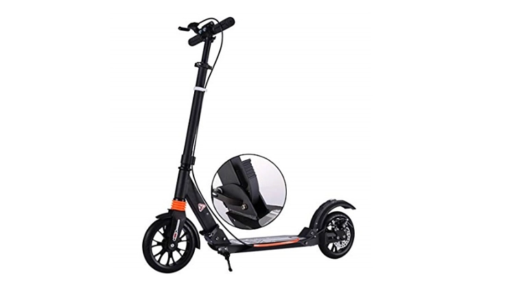 持ち運びに便利なディスクブレーキ付きキックスケーター！