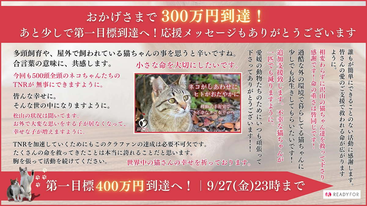 300万到達‼️20日迄に400万達成目標‼️頑張ります