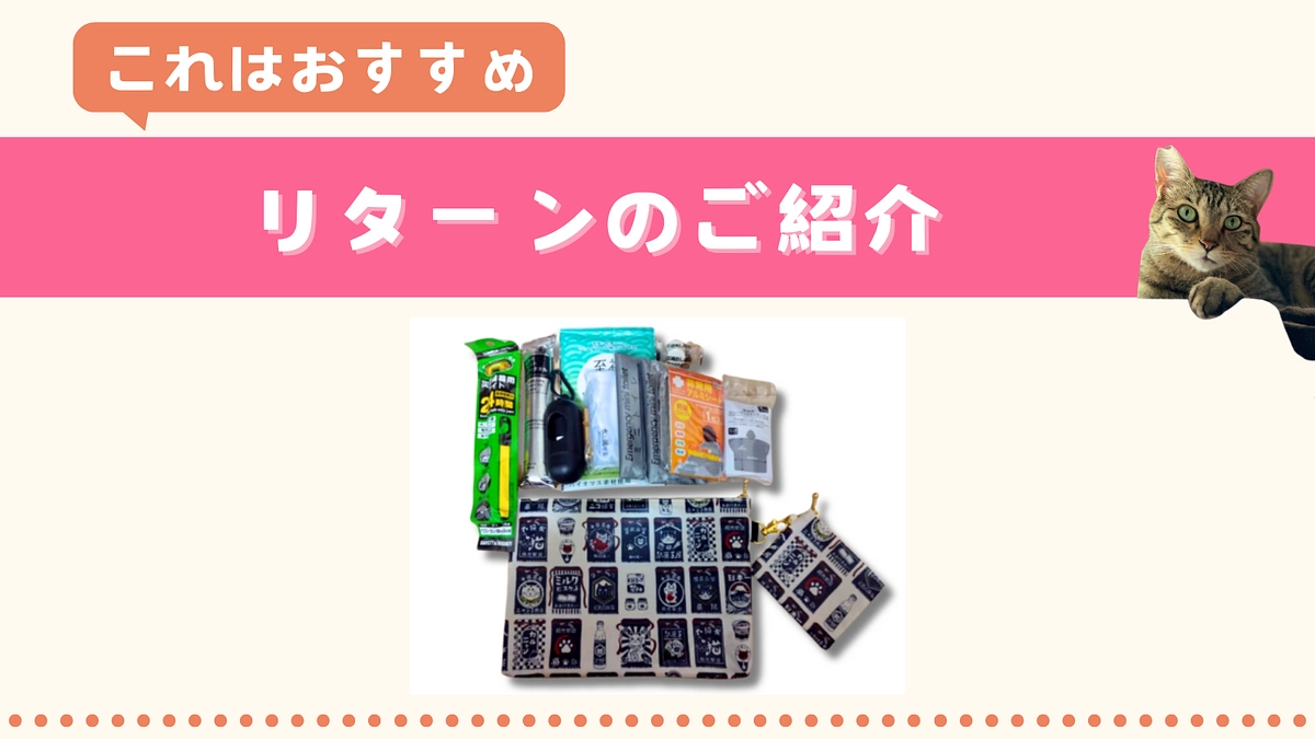 おすすめリターンのご紹介❸ 〜猫柄オリジナル防災ポーチL〜