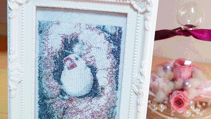 天国のペットに馳せる刺繍美術品。思い出を形にしませんか？