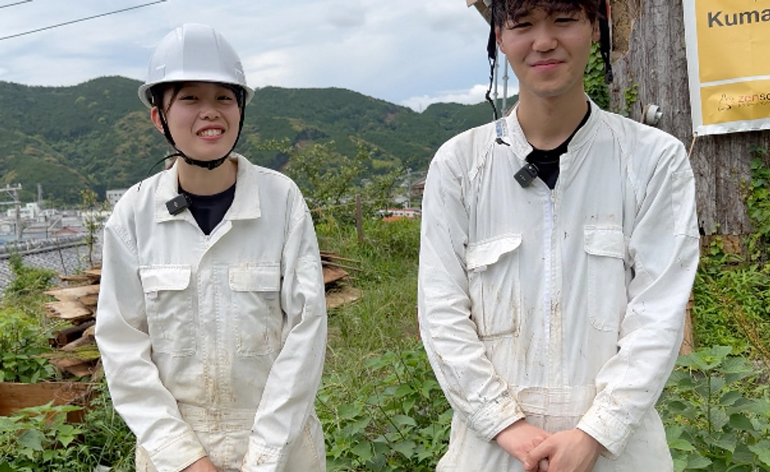 熊野新道にて大学生のインタビュー