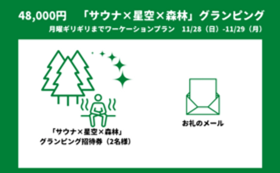 【11/28（日）-29（月）】「サウナ×星空×森林」グランピング招待券
