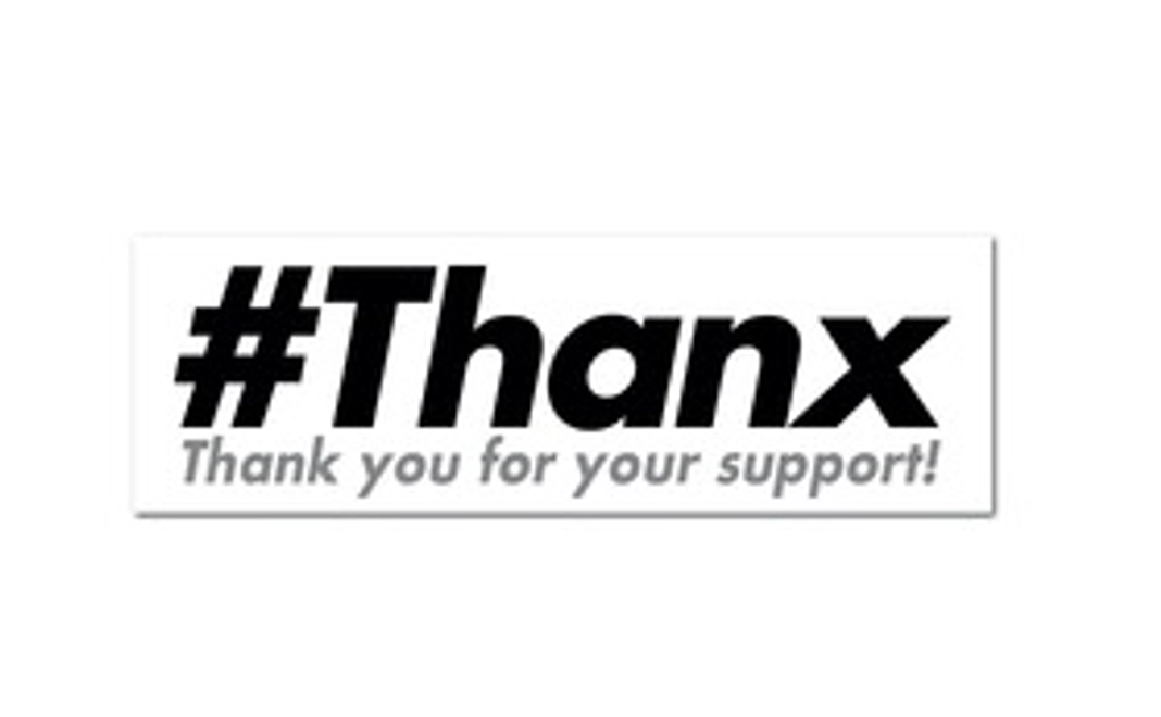 #Thanxロゴステッカー（黒）