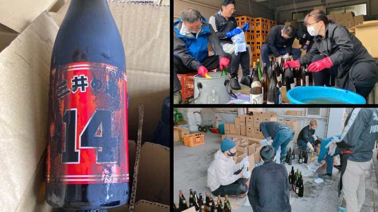 片付けと日本酒の洗浄